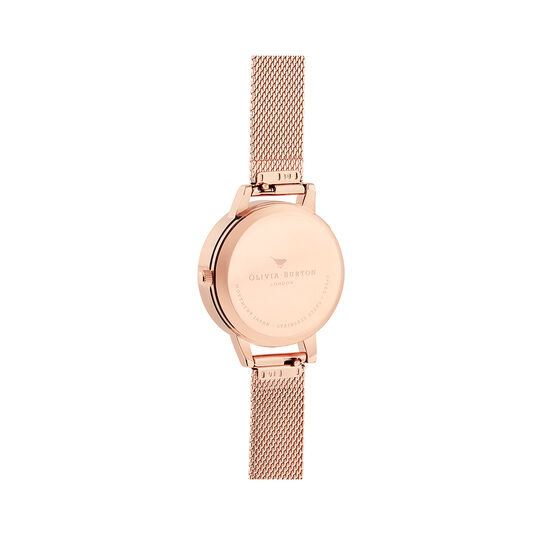 3D Butterly Grey Dial & Rose Gold Mesh