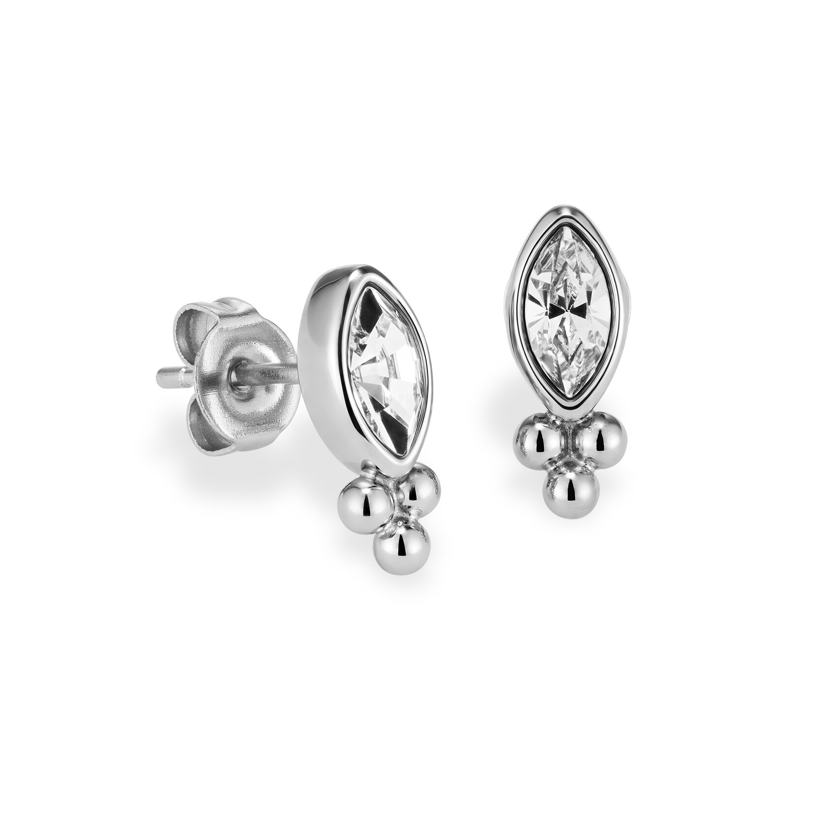 Dainty Silver Tone Stud Earrings