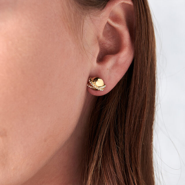 Planet Gold Stud Earrings