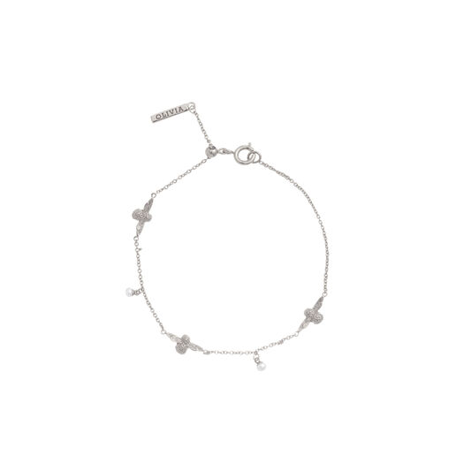 Pearl Bee Chain Bracelet Silver