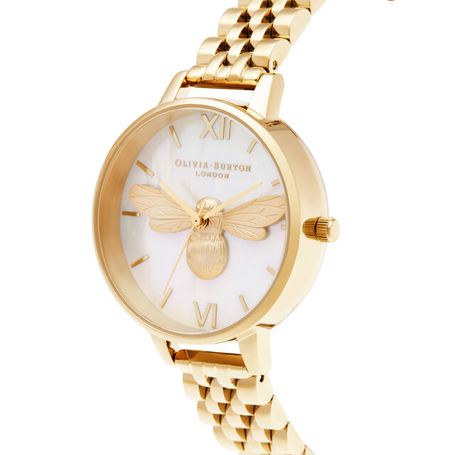 Lucky Bee 34mm White & Gold Bracelet Watch
