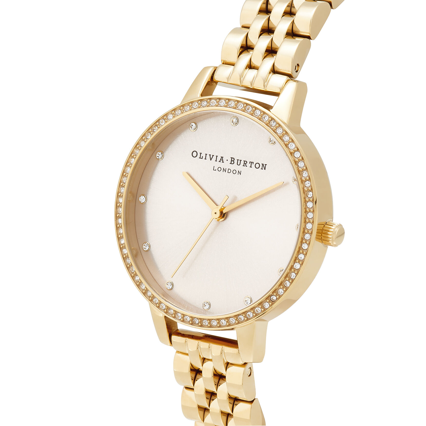 Classic Sparkle Bezel Demi Dial Nude & Gold Bracelet Watch