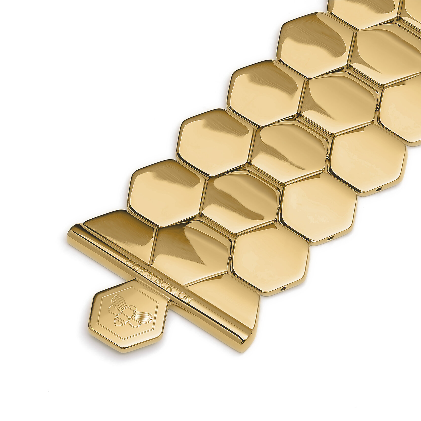 Honeycomb Gold Plated Cuff Bracelet