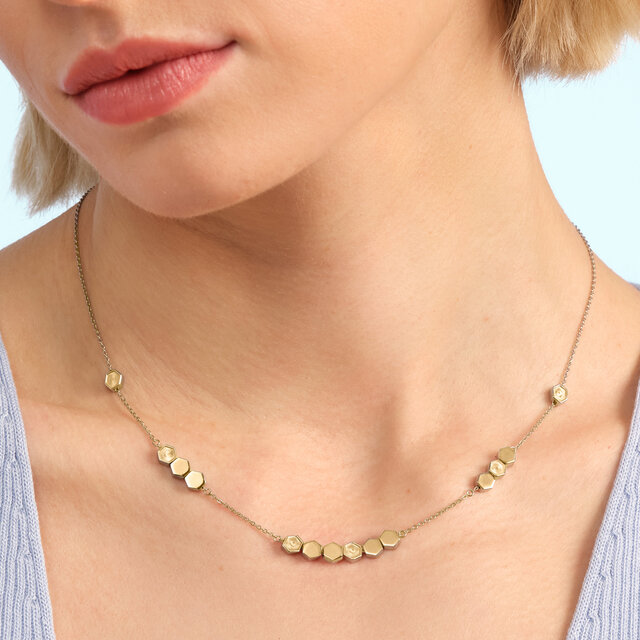 Petite Honeycomb Gold Plated Necklace