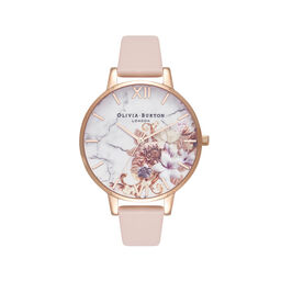  Marble Floral Nude Peach & Rose Gold Watch 