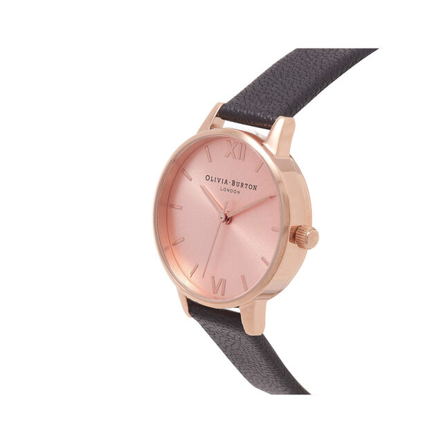 Midi Dial Black And Rose Gold Watch