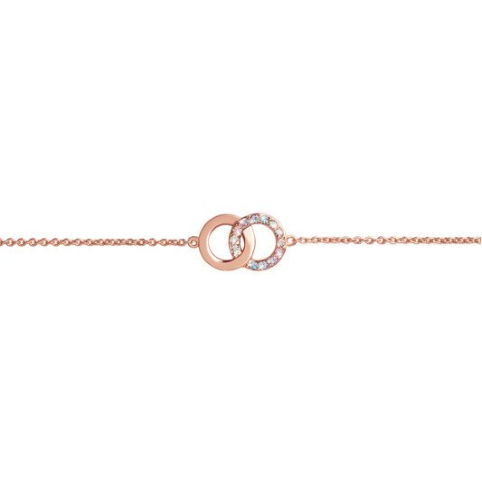 Bejewelled Classics Rainbow Interlink Chain Bracelet Rose Gold