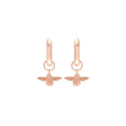 3D Bee Huggie Hoop Earrings Rose Gold