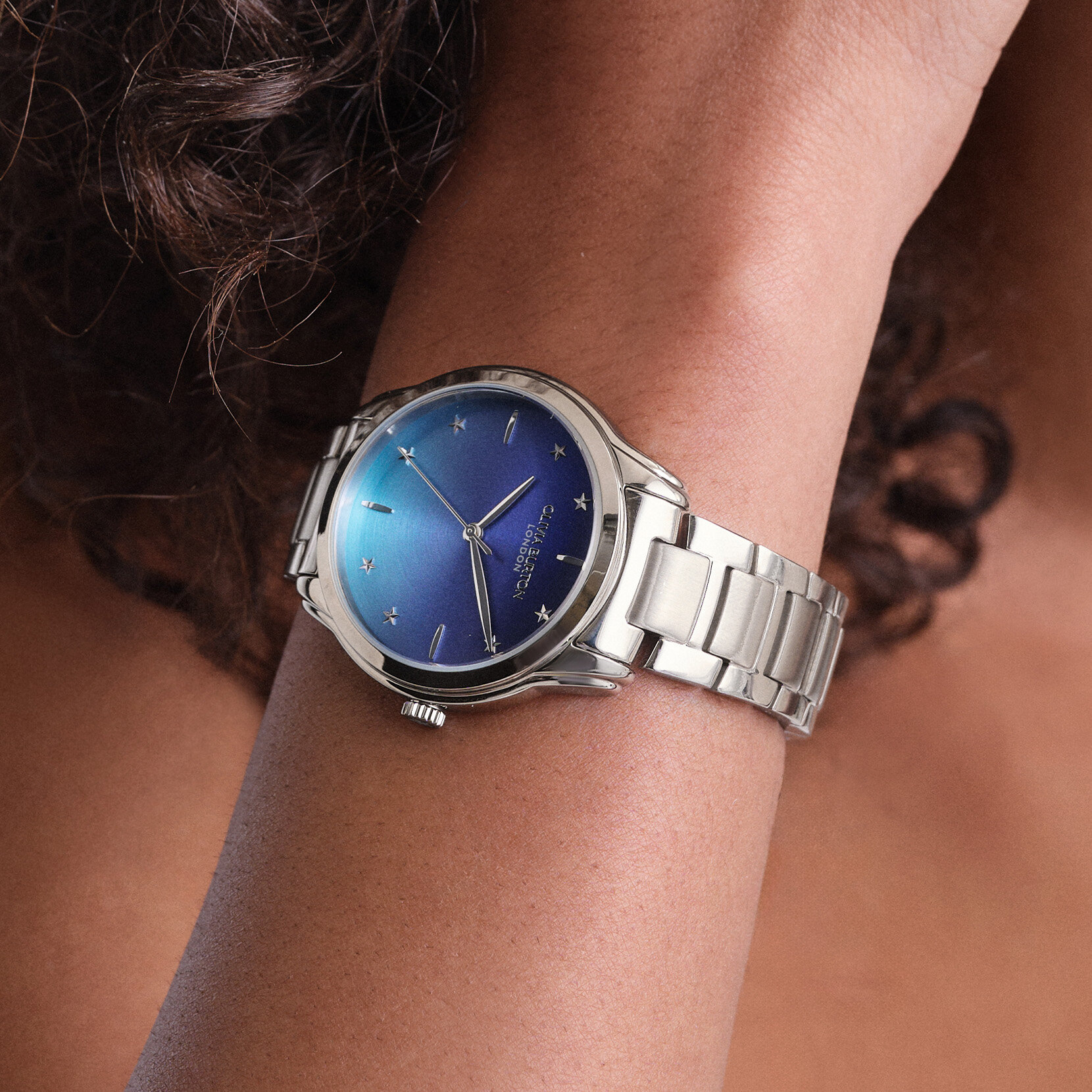 36mm Colourwave Blue Ombre & Silver Bracelet Watch