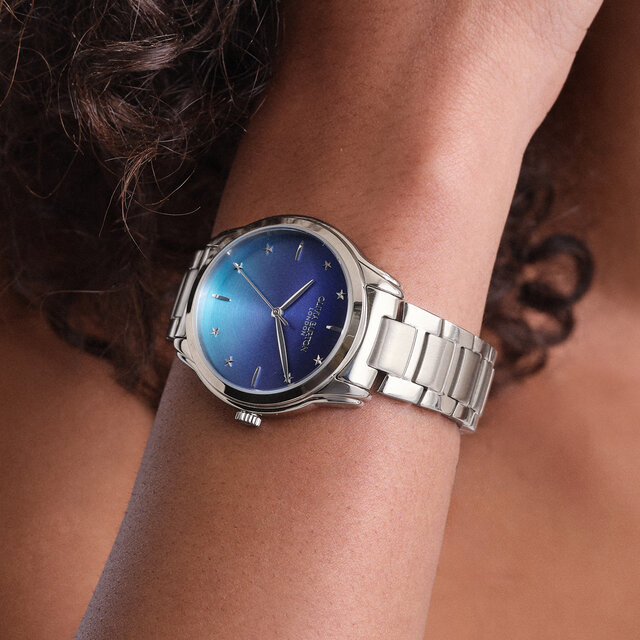 36mm Colourwave Blue Ombre & Silver Bracelet Watch