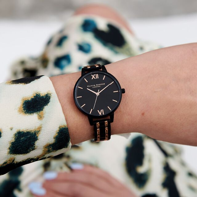 Demi Dial Black & Rose Gold Bracelet Watch