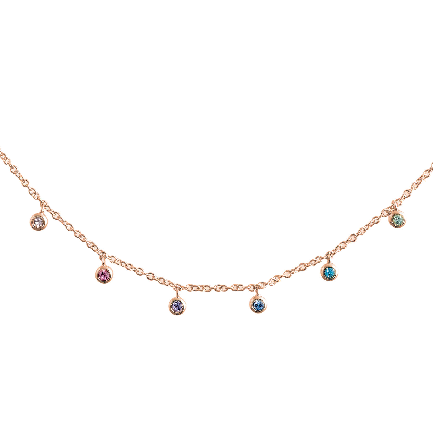 Rose Gold Rainbow Choker Necklace