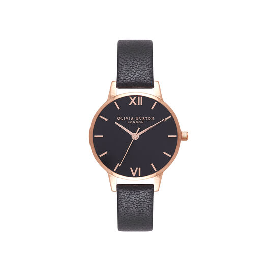 Midi Dial Black And Rose Gold Watch