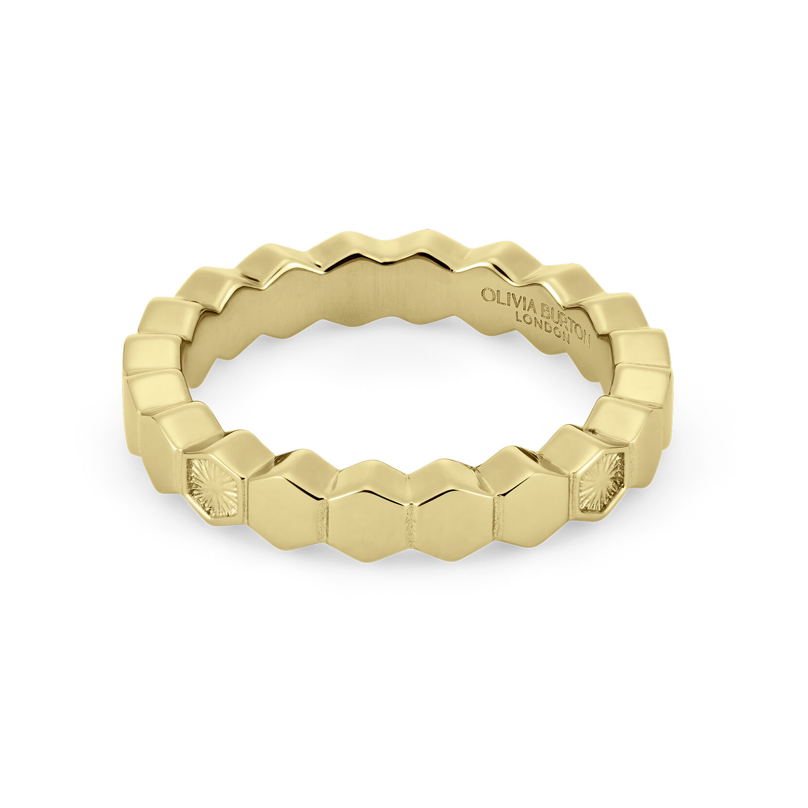 Petite Honeycomb Gold Plated Ring L