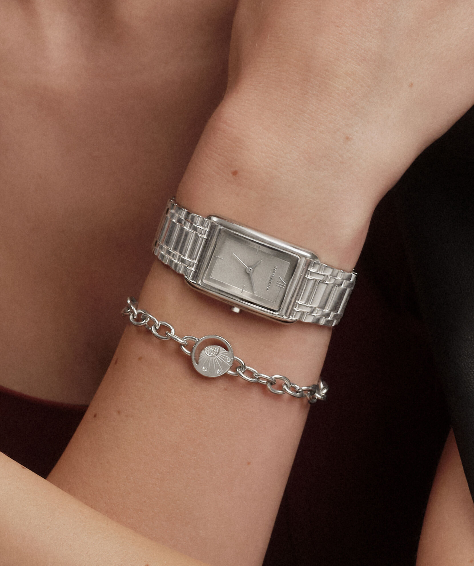 Classic 23mm Grove Dove Grey & Silver Bracelet Watch & Celestial