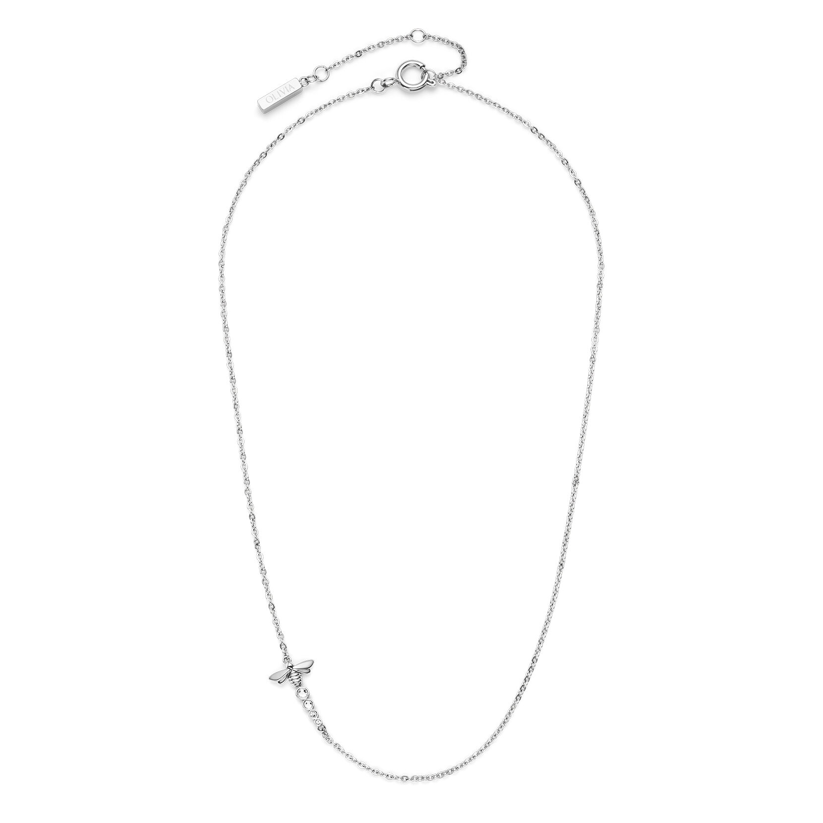 Ever Stacked Bee Silver Tone Stacking Necklace