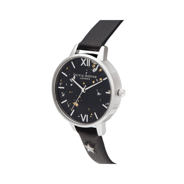 Celestial Star, Black & Silver Watch