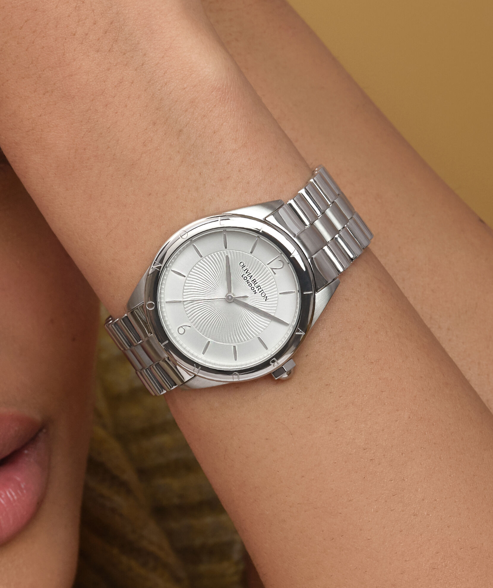 Sports Luxe 36mm Swirled Silver Bracelet Watch | Olivia Burton London Sports Luxe 36mm Swirled Silver Bracelet Watch | Olivia Burton London