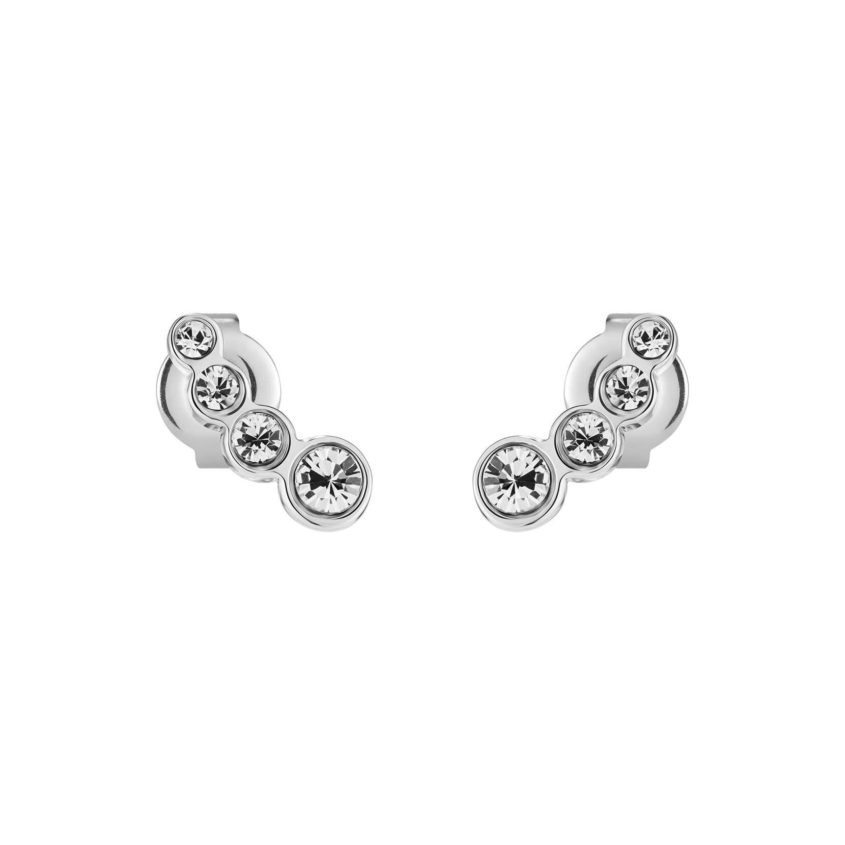 Crystal Silver Tone Stud Earrings