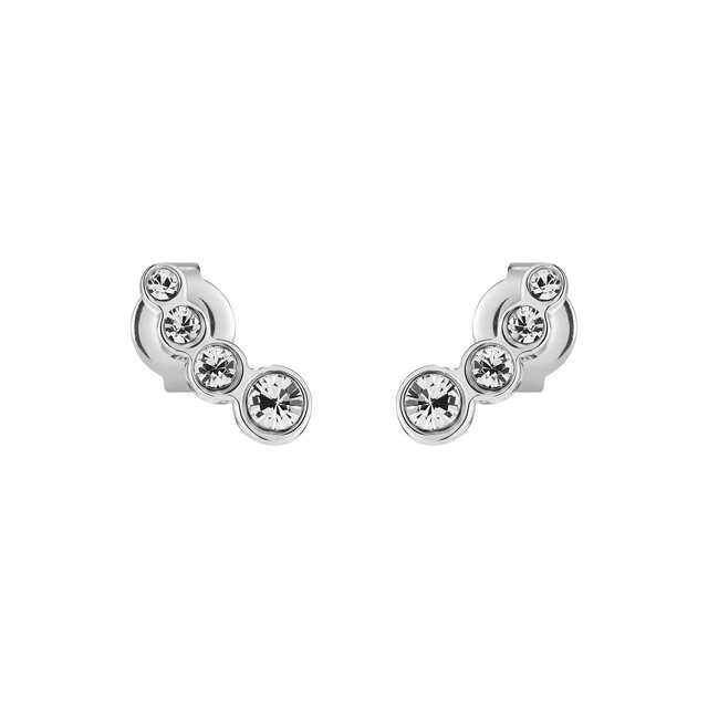Crystal Silver Tone Stud Earrings