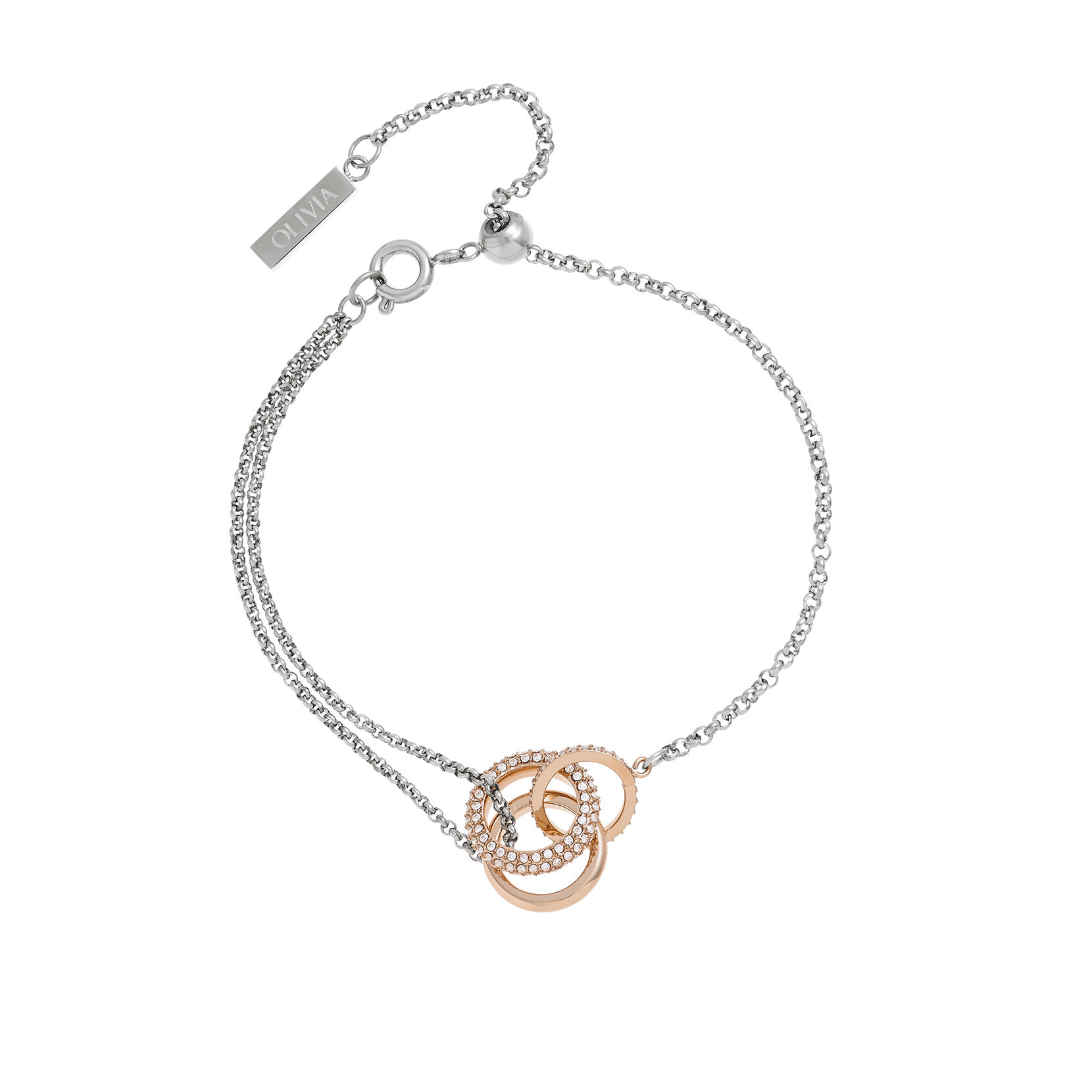 Entwine Silver & Rose Gold Bracelet