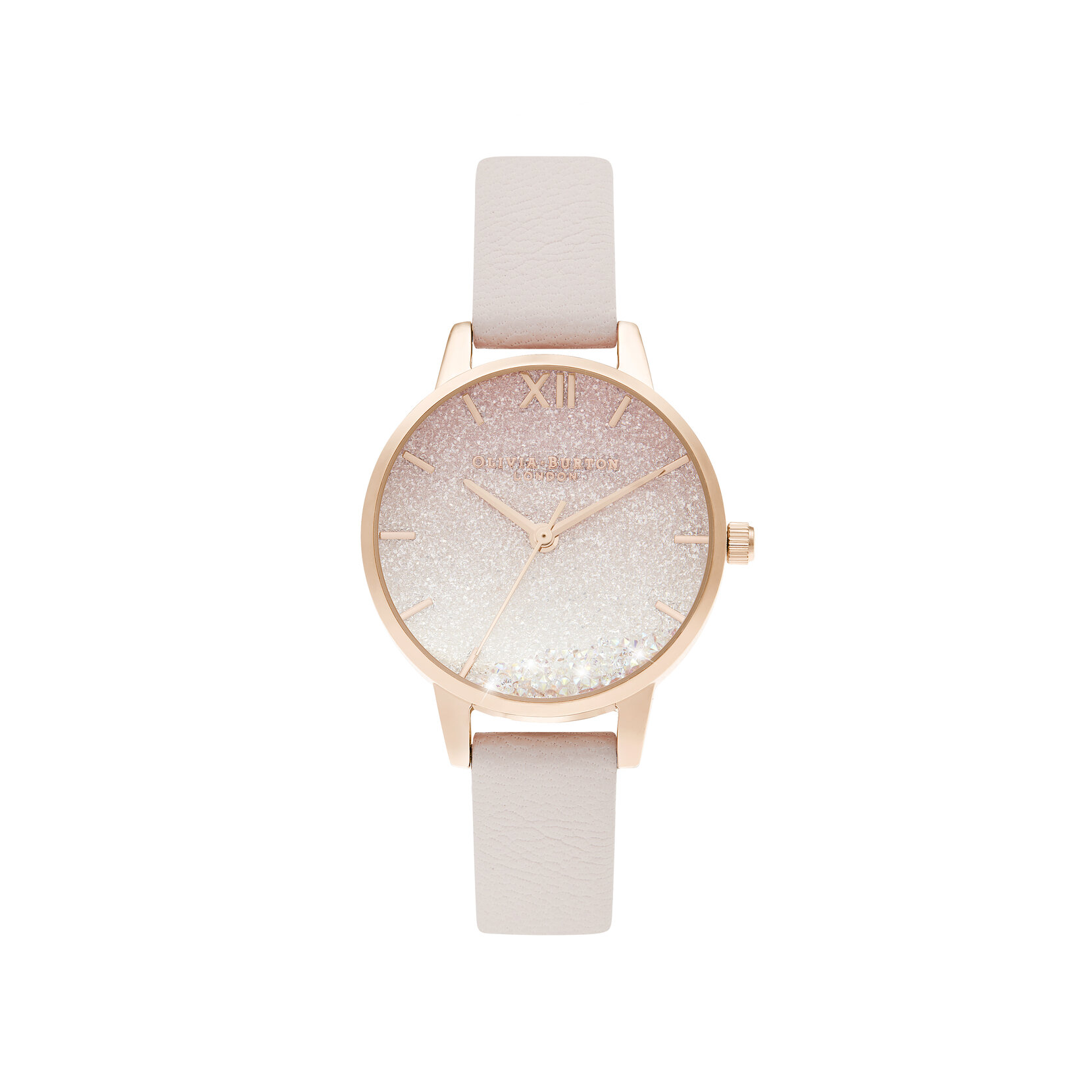 30mm Rose Gold & Pink Leather Strap Watch