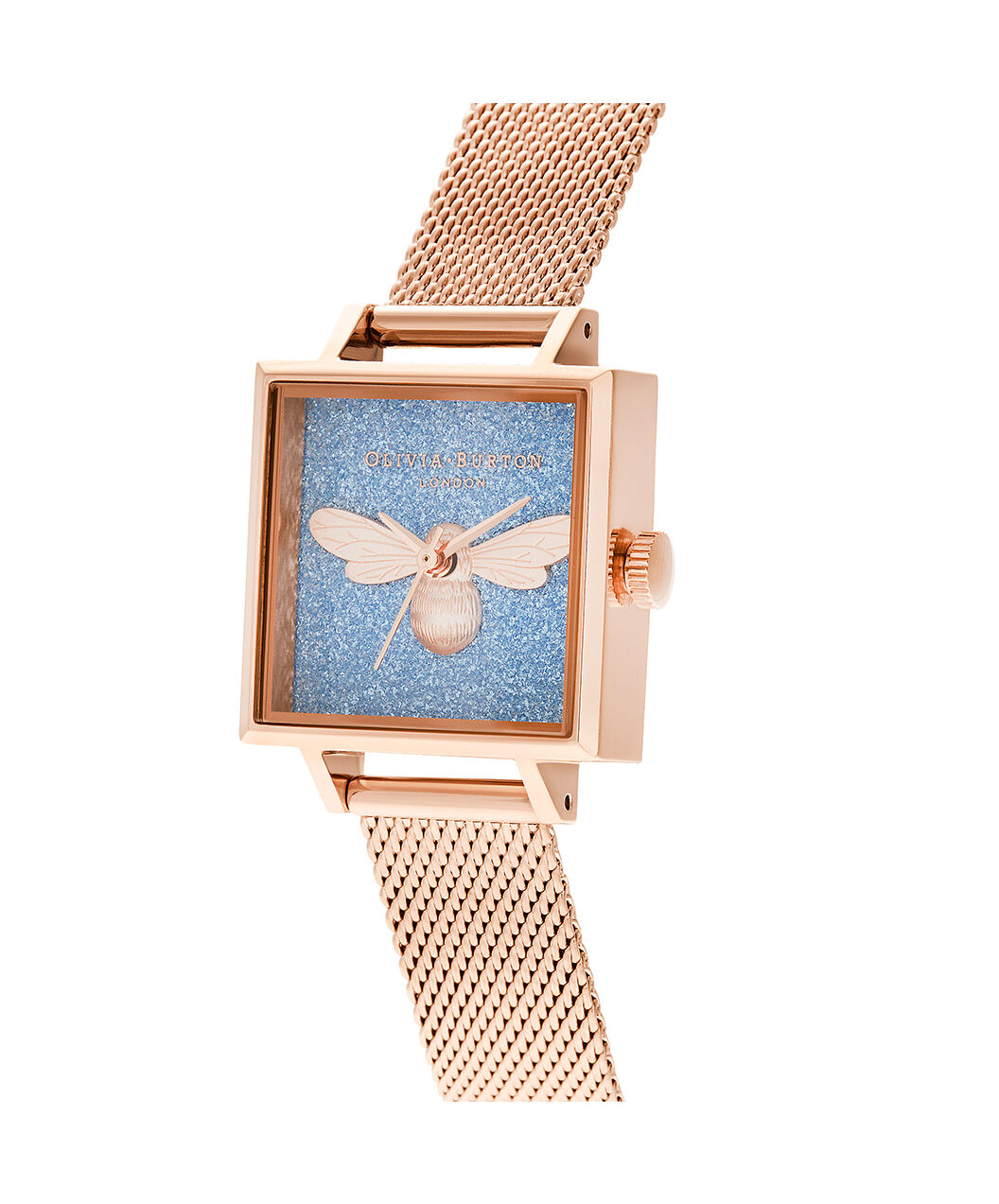 midi dial rose gold mesh bracelet watch strap