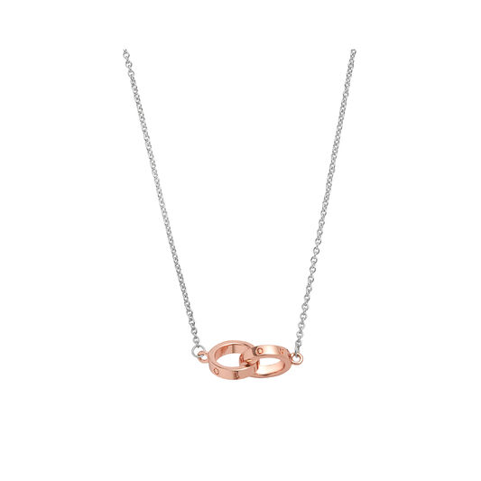 Interlink Necklace Silver & Rose Gold