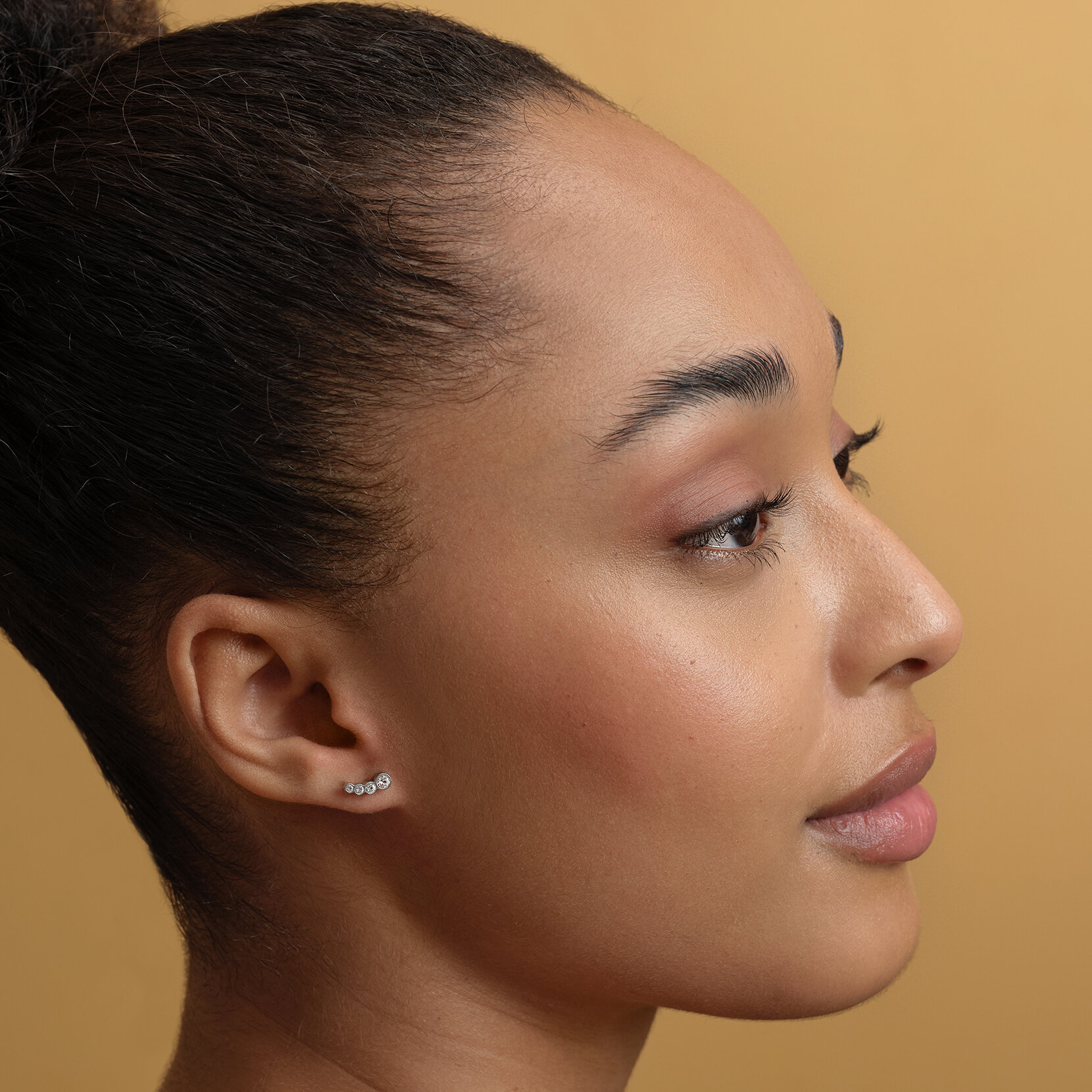 Crystal Silver Tone Stud Earrings