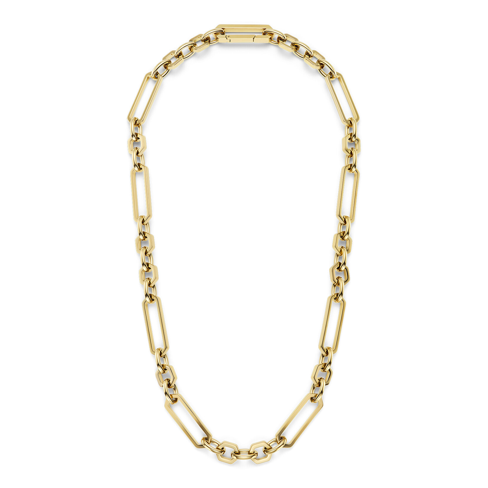 Hex Link Gold Plated Necklace