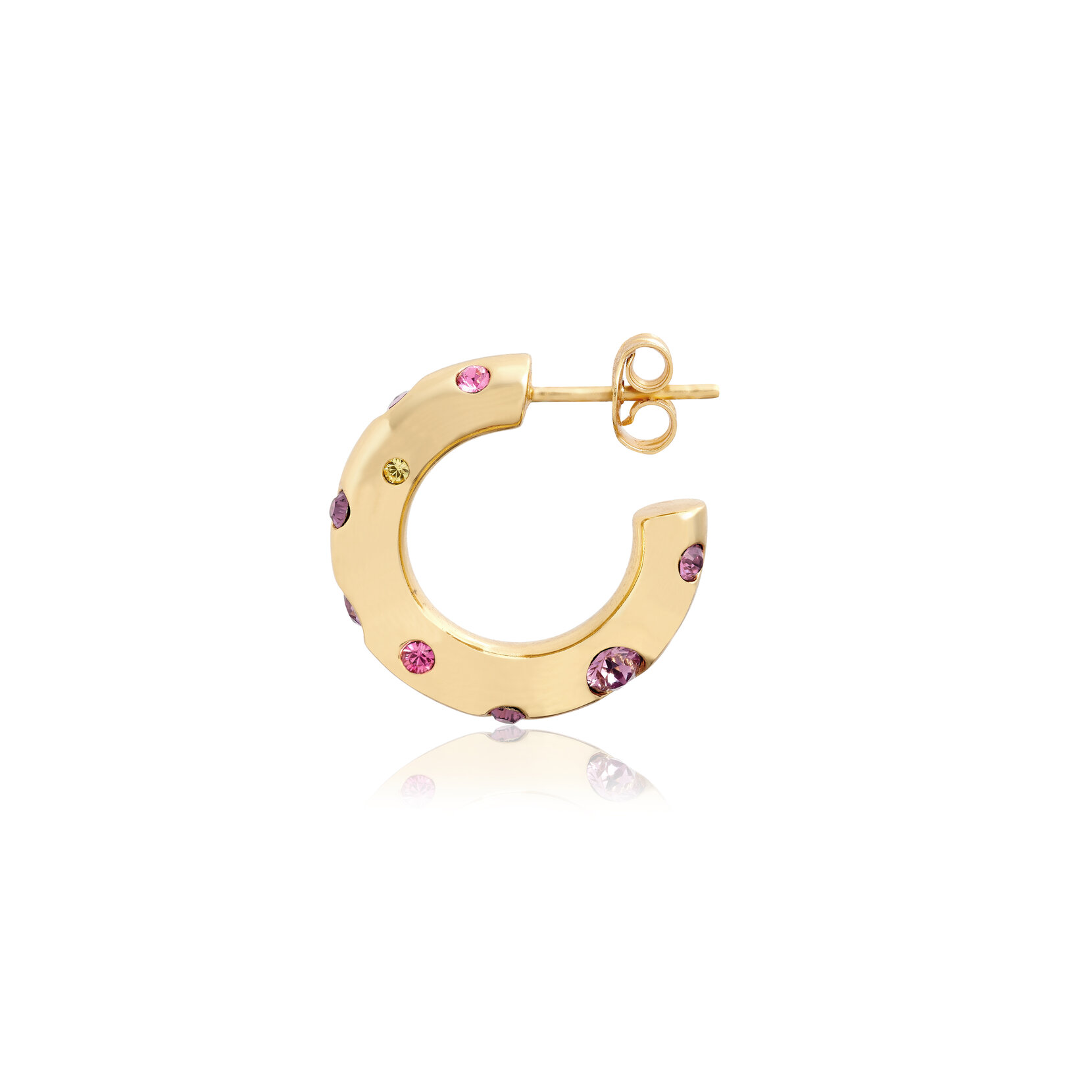 Gold Rainbow Chubby Hoops