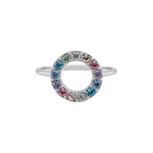 Silver Rainbow Halo Ring