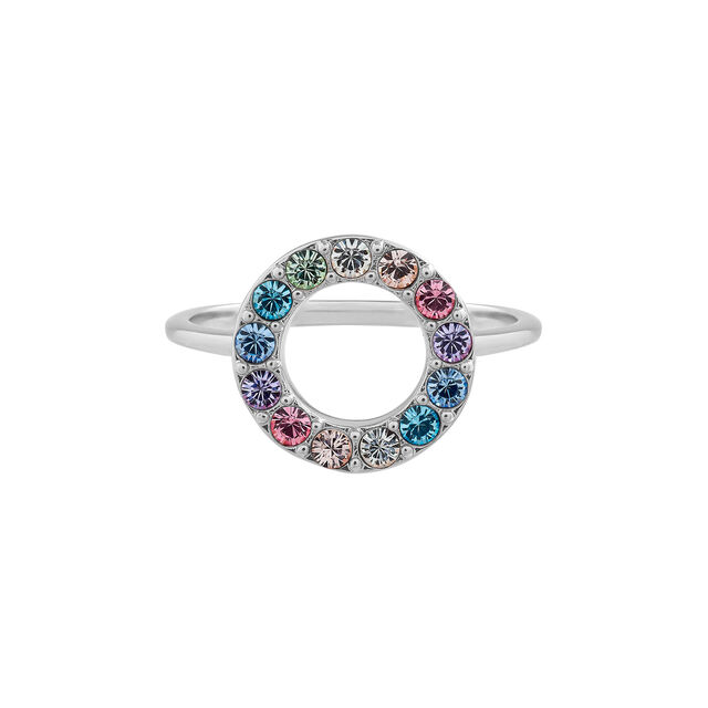 Rainbow Halo Ring Silver
