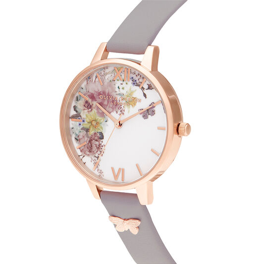 Enchanted Garden Demi gray Lilac & Rose Gold