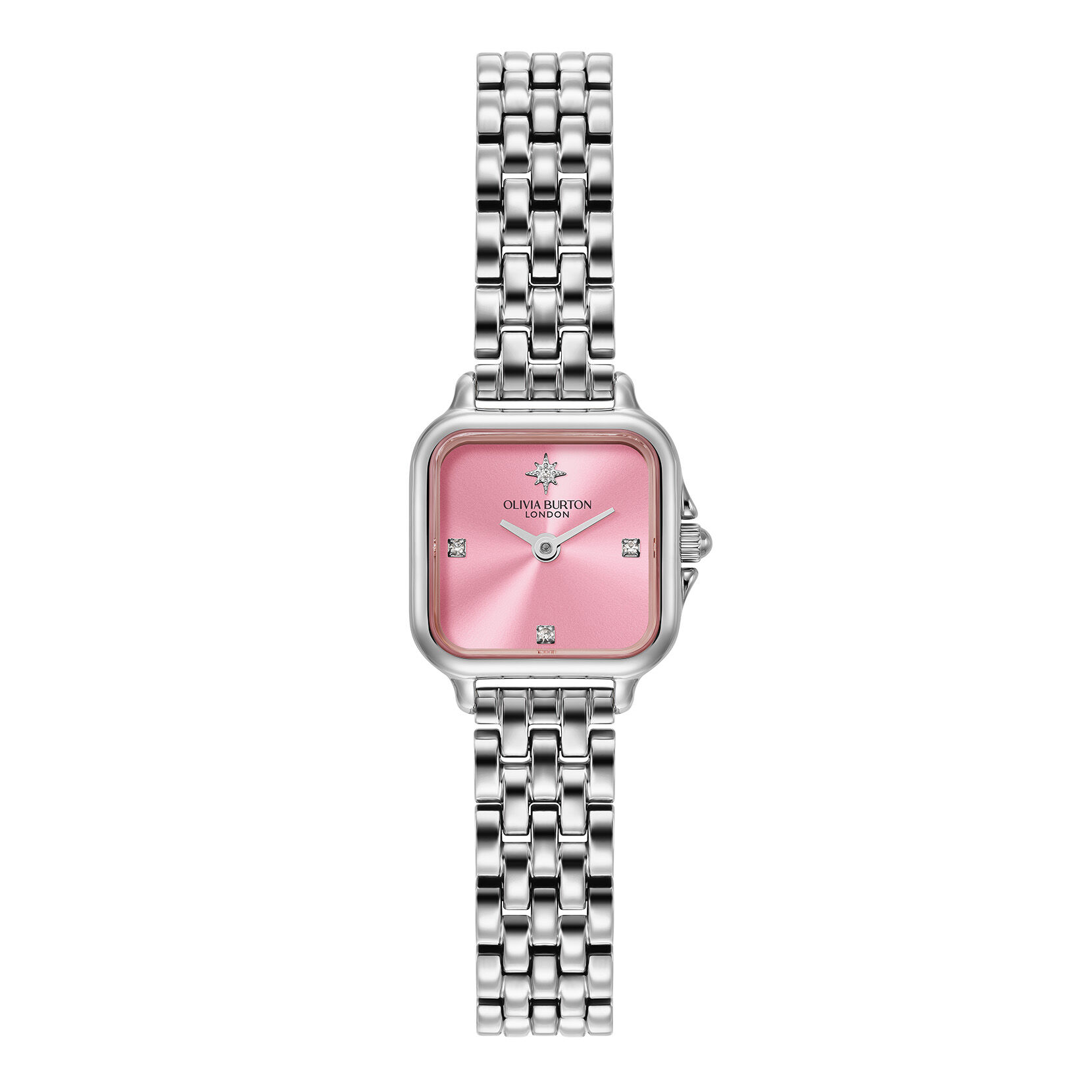 Classic 20mm Mini Grosvenor Pink Frost & Silver Bracelet Watch