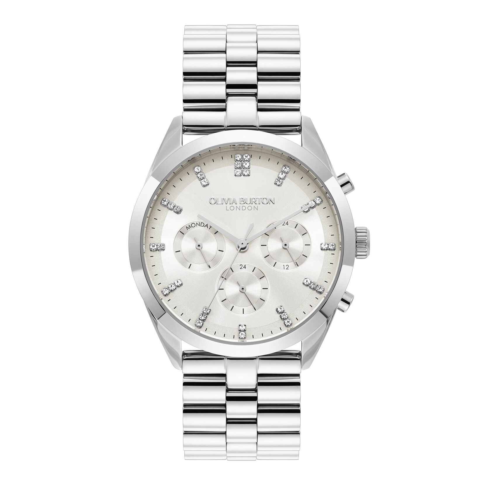 Sports Luxe 38mm City Classic Multifunction Silver Bracelet