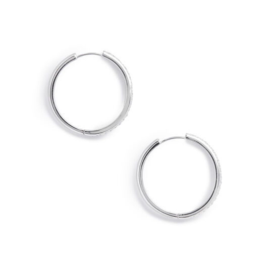 Hoop Earrings with White Topaz