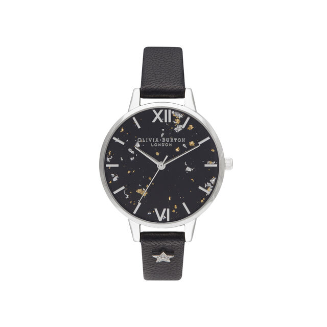 Celestial Star, Black & Silver Watch