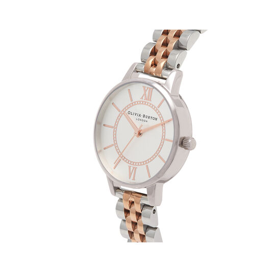 Wonderland Bracelet Silver And Rose Gold Mix Watch