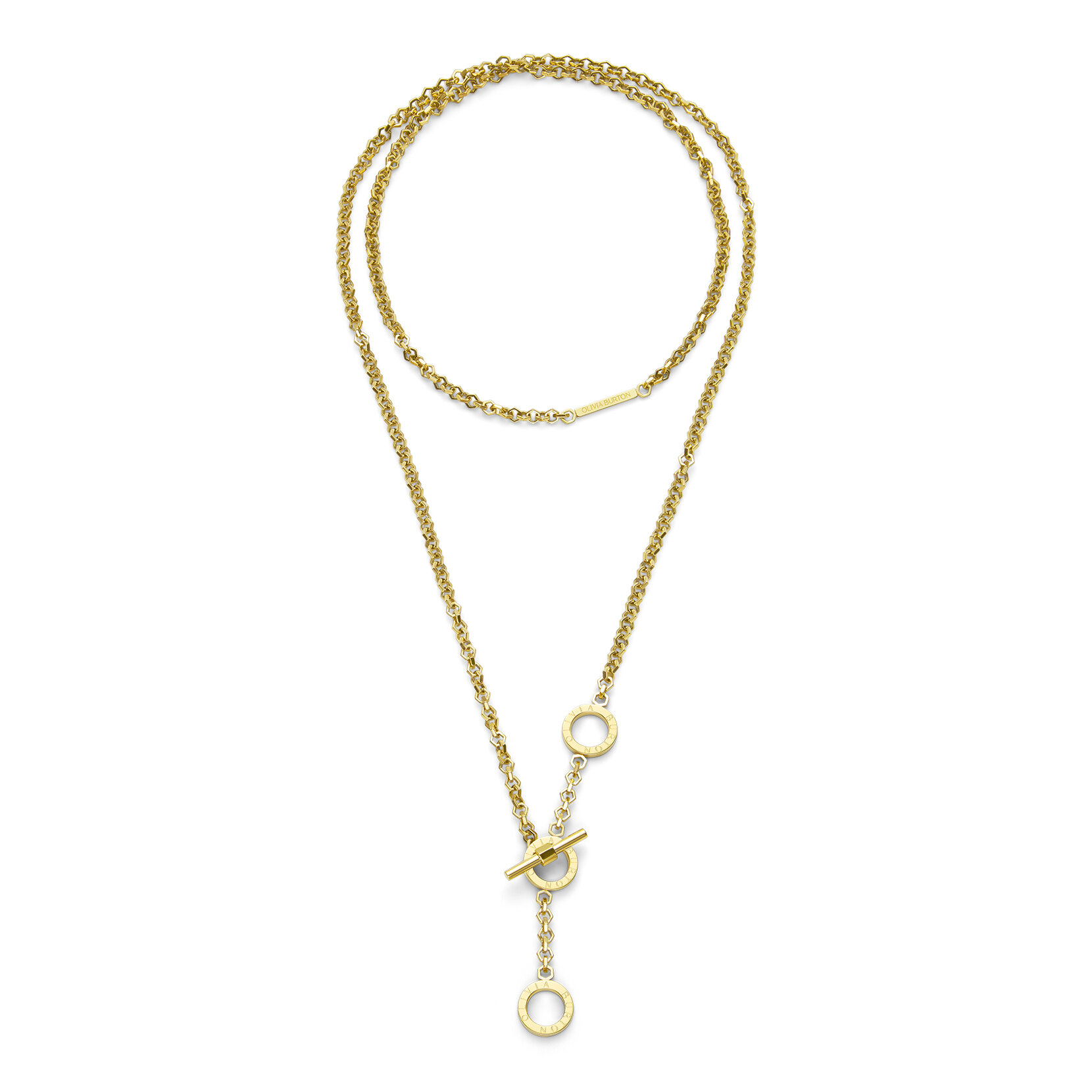 Honeycomb Toggle Gold Plated Necklace