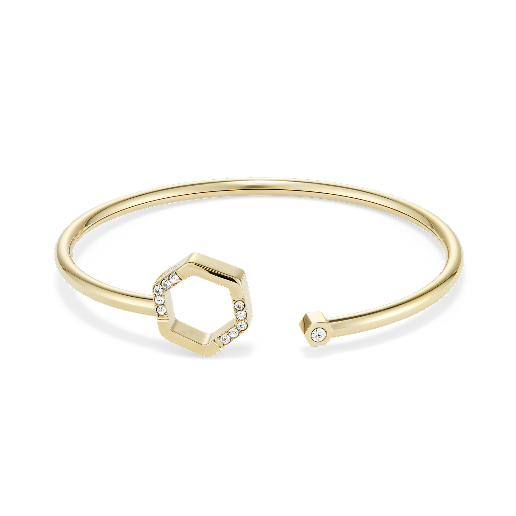 Crystal Honeycomb Gold Plated Bangle