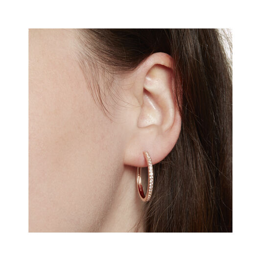 Hoop Earrings with White Topaz