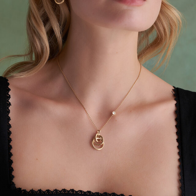 Encircle Gold Plated Pendant Necklace