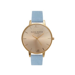  Sunray Dial Chalk Blue Suede & Gold 