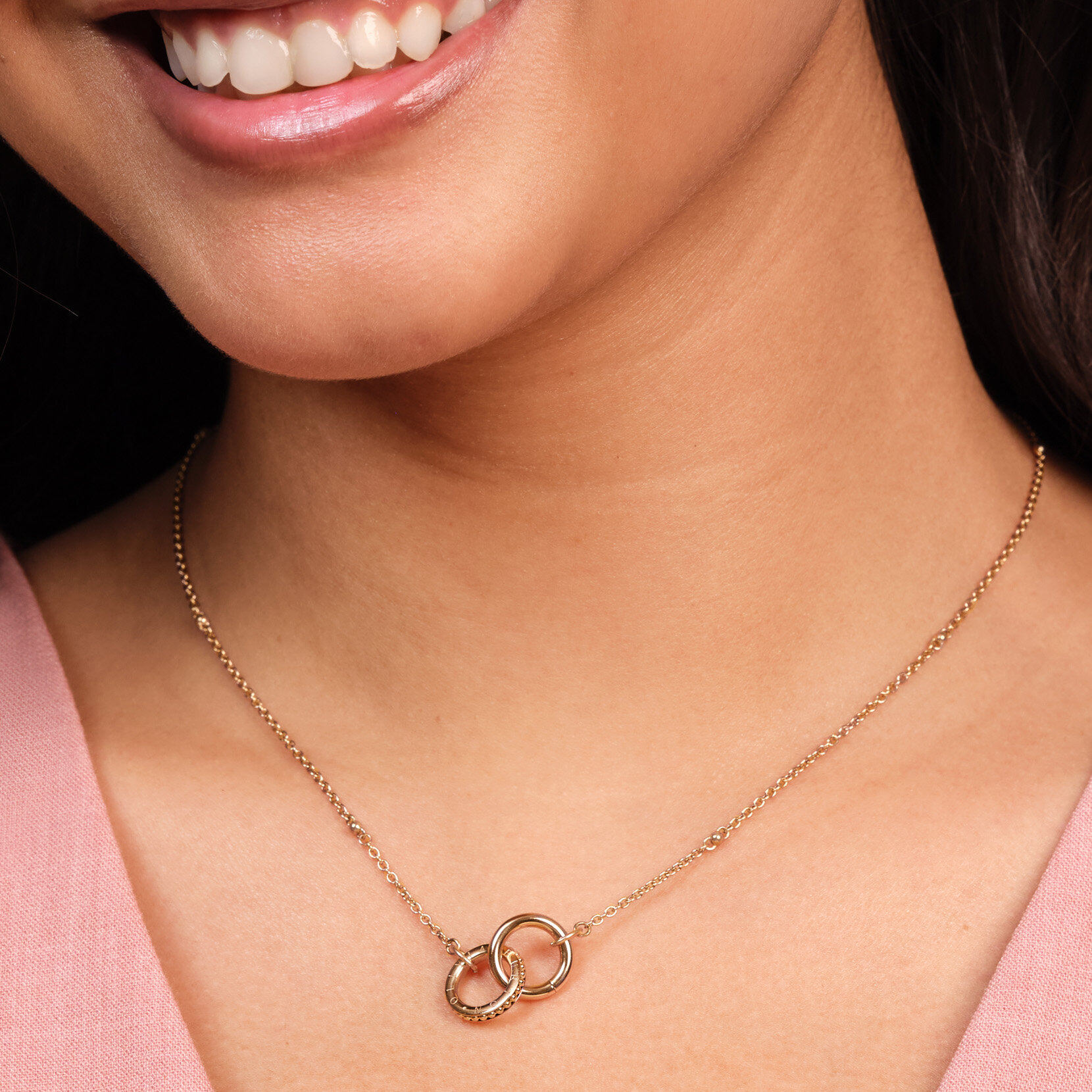 Amity Interlock Rose Gold Plated Necklace