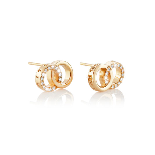 Bejewelled Interlink Earrings Gold