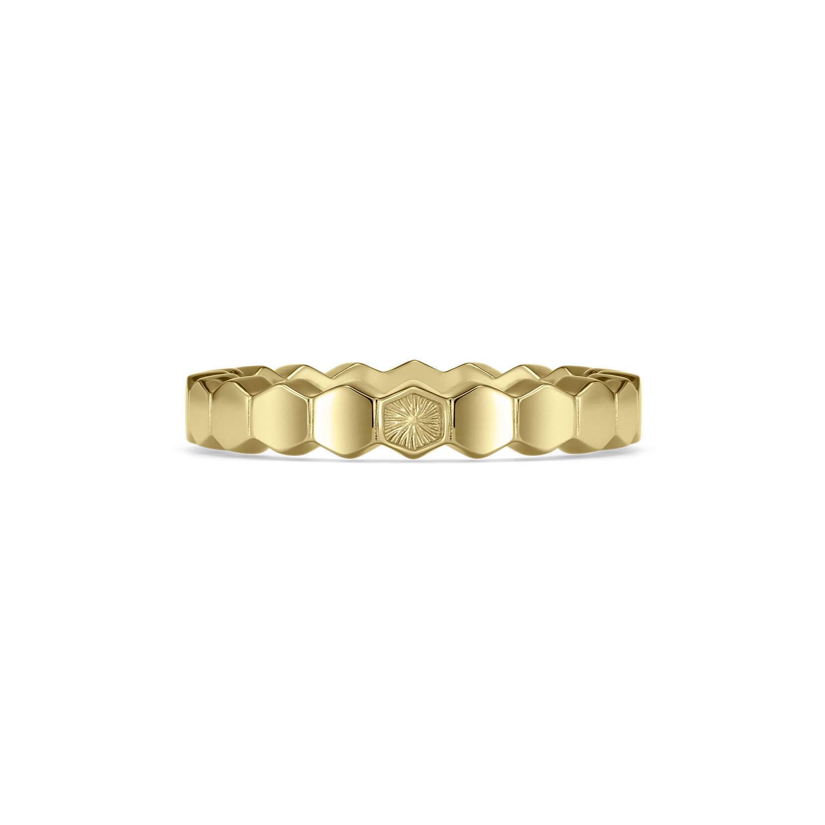 Petite Honeycomb Gold Plated Ring L