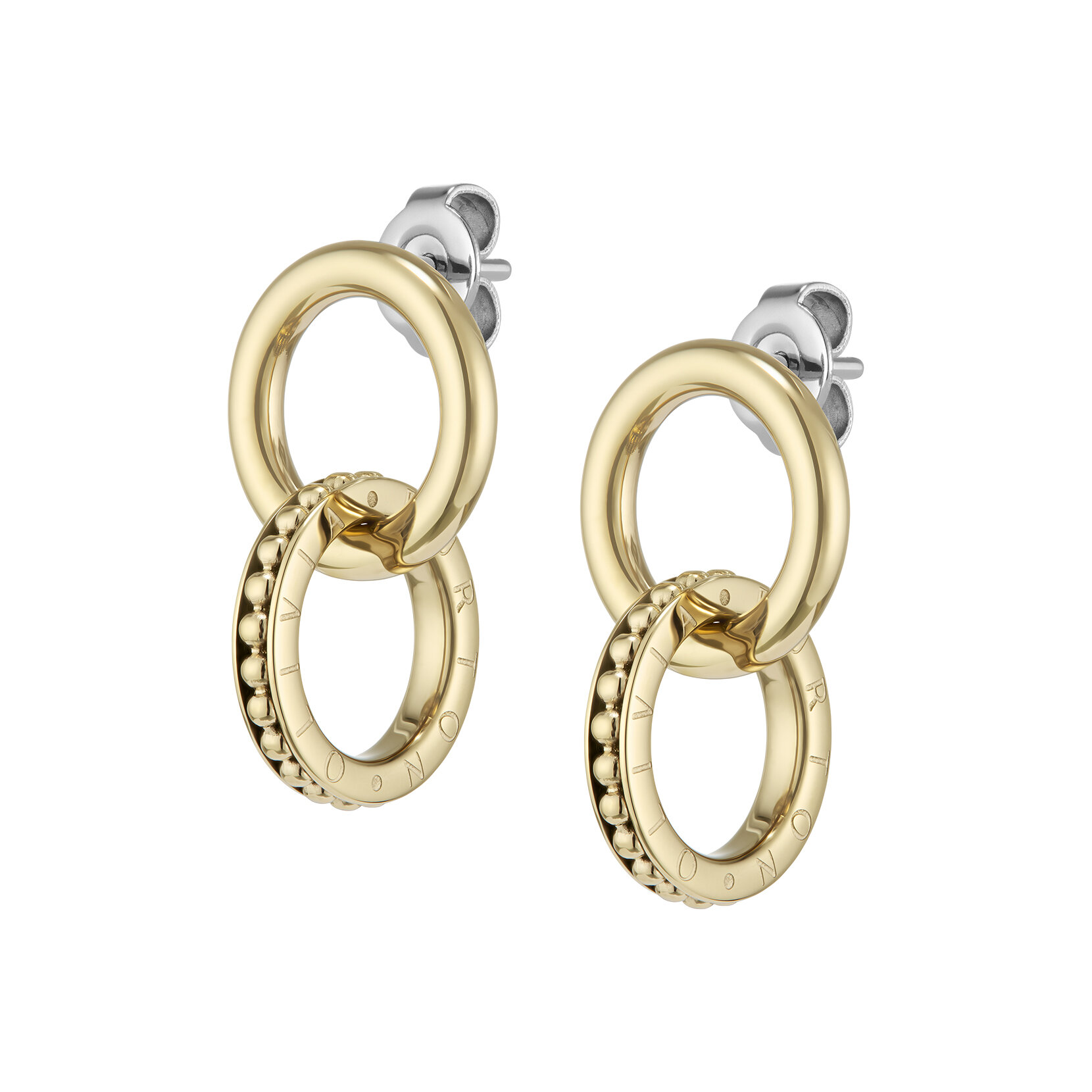 Amity Interlock Gold Plated Stud Earrings