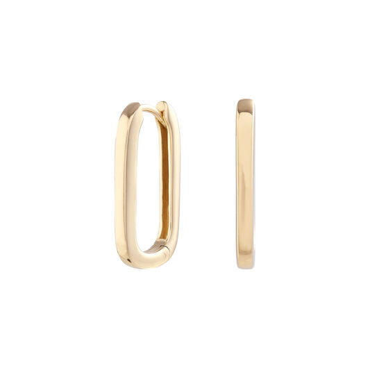 Classic Oval Gold Huggie Hoops