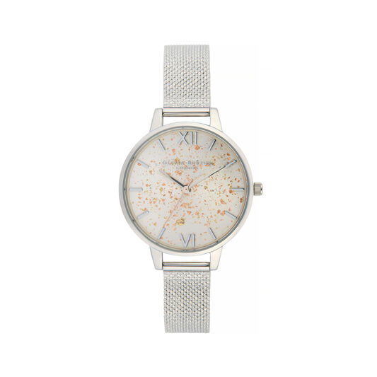 Celestial Demi Dial Watch with Boucle Mesh